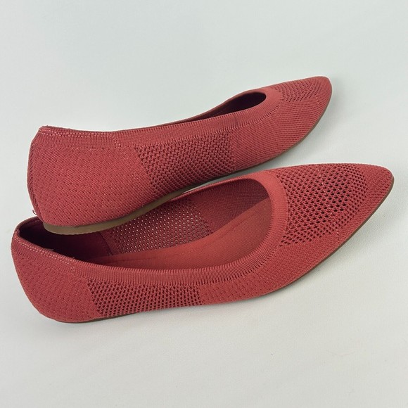 Market & Spruce Point Toe Flat Knit Slip On Shoes Terra Cotta US 8.5 NEW - Picture 7 of 10